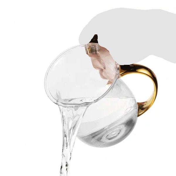 Acrylic Wash Cup With Gold Metallic Handles