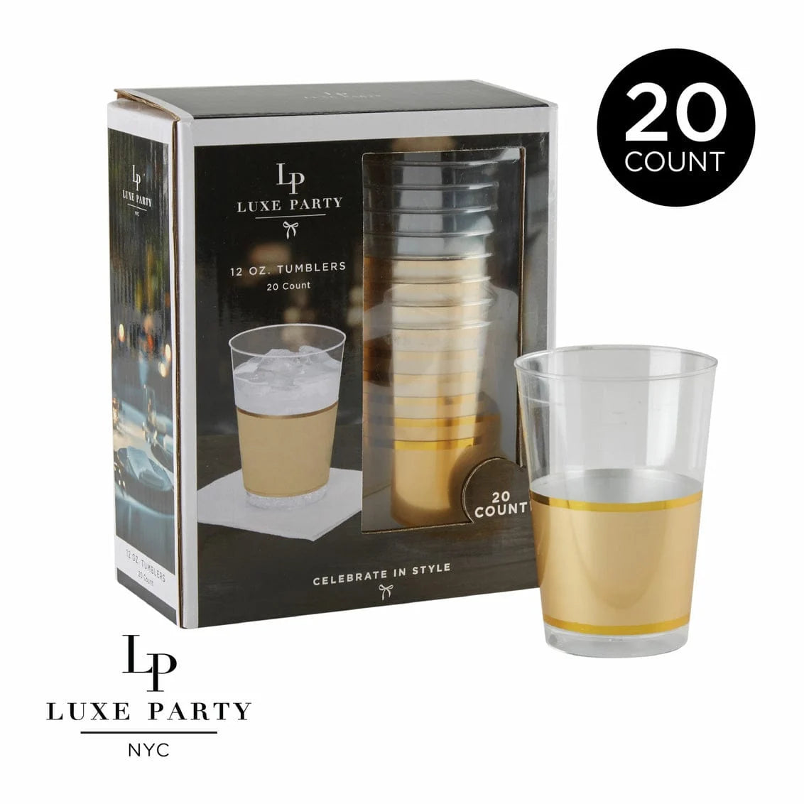 12 oz Gold Plastic Cups | 20 Cups