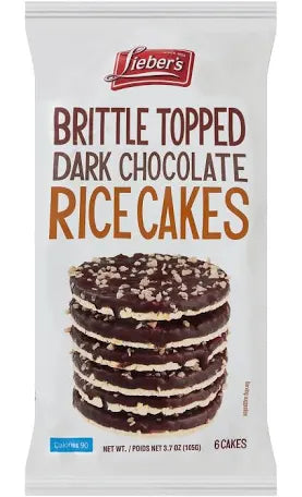 Lieber's Brittle Topped Dark Chocolate Rice Cakes