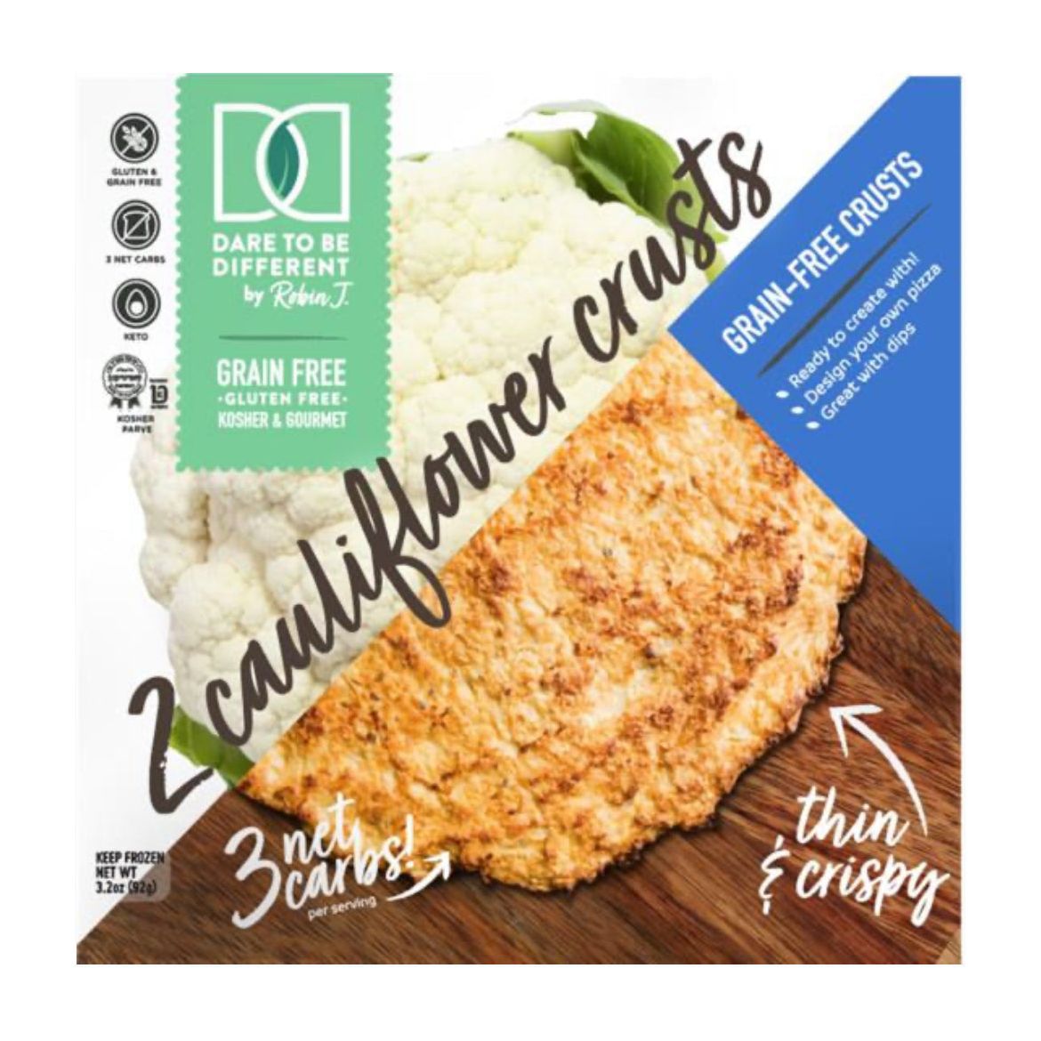 DARE TO BE DIFFERENT, CAULIFLOWER CRUSTS 2 PACK