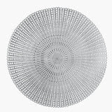 16" Woven Silver Round Vinyl Placemat