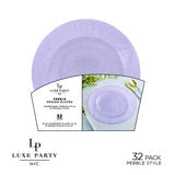 Solid Lavender Pebble Plate and Gold Plastic Plates Set