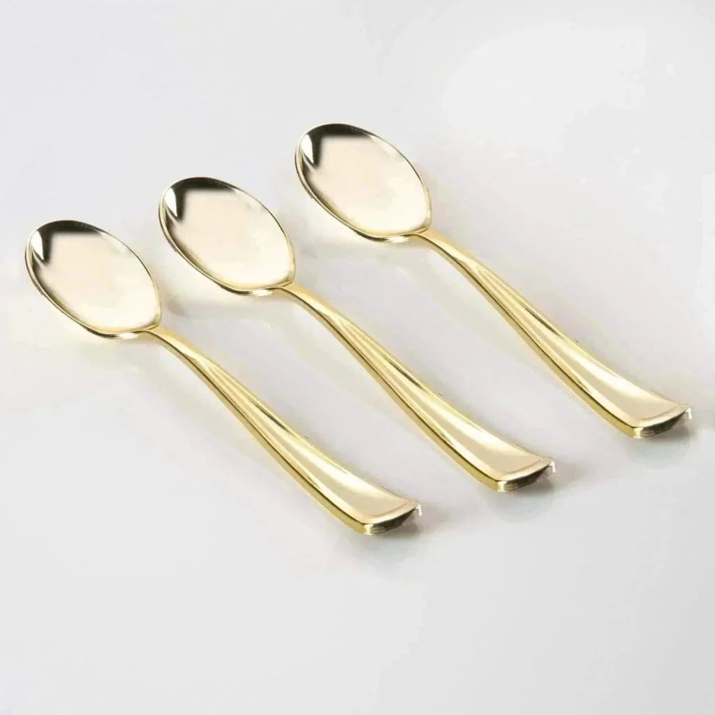 Classic Design Gold Plastic Spoons | 20 Spoons
