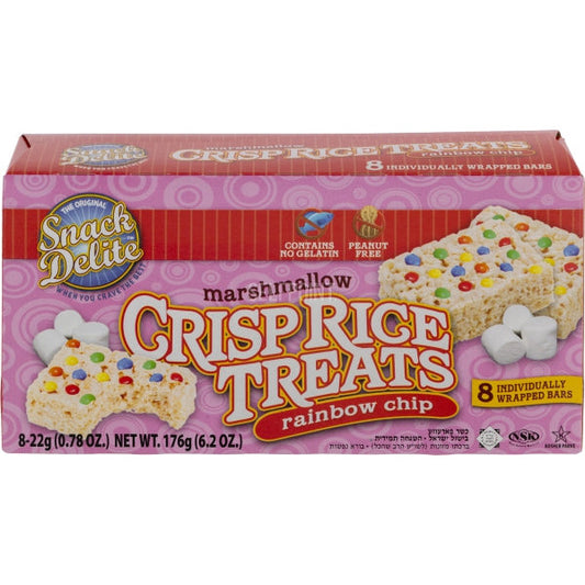 Snack Delite  Marshmallow Crisp Rice Treats Rainbow Chip 8 Ct