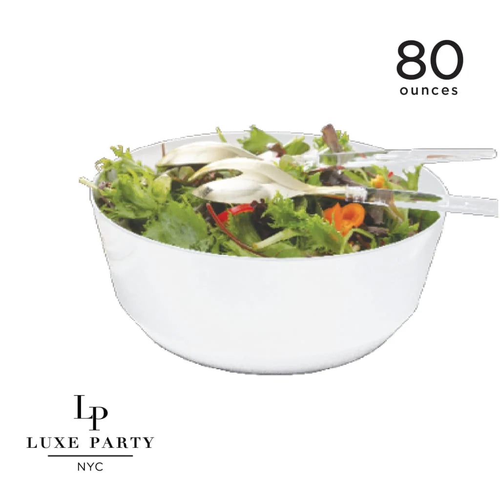 80 Oz. Round White Plastic Serving Bowl