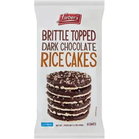 Lieber's Brittle Topped Dark Chocolate Rice Cakes