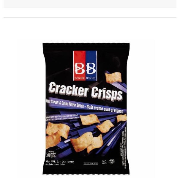 Beigel & Beigel 2.1 oz bags B&B Sour Cream & Onion Cracker Crisps (nish nosh crackers)