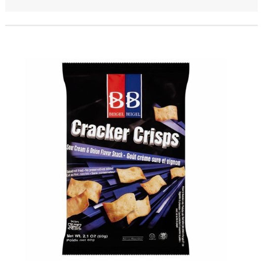 Beigel & Beigel 2.1 oz bags B&B Sour Cream & Onion Cracker Crisps (nish nosh crackers)