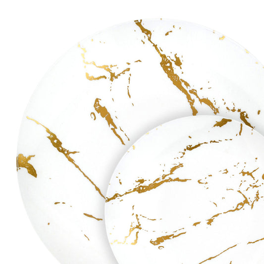 Gold Stroke White Combo 7.5” & 10" Plates (32 Count)