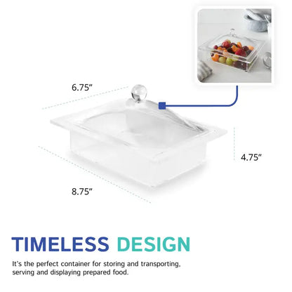 Clear Acrylic Rectangle Tray w/ Cover