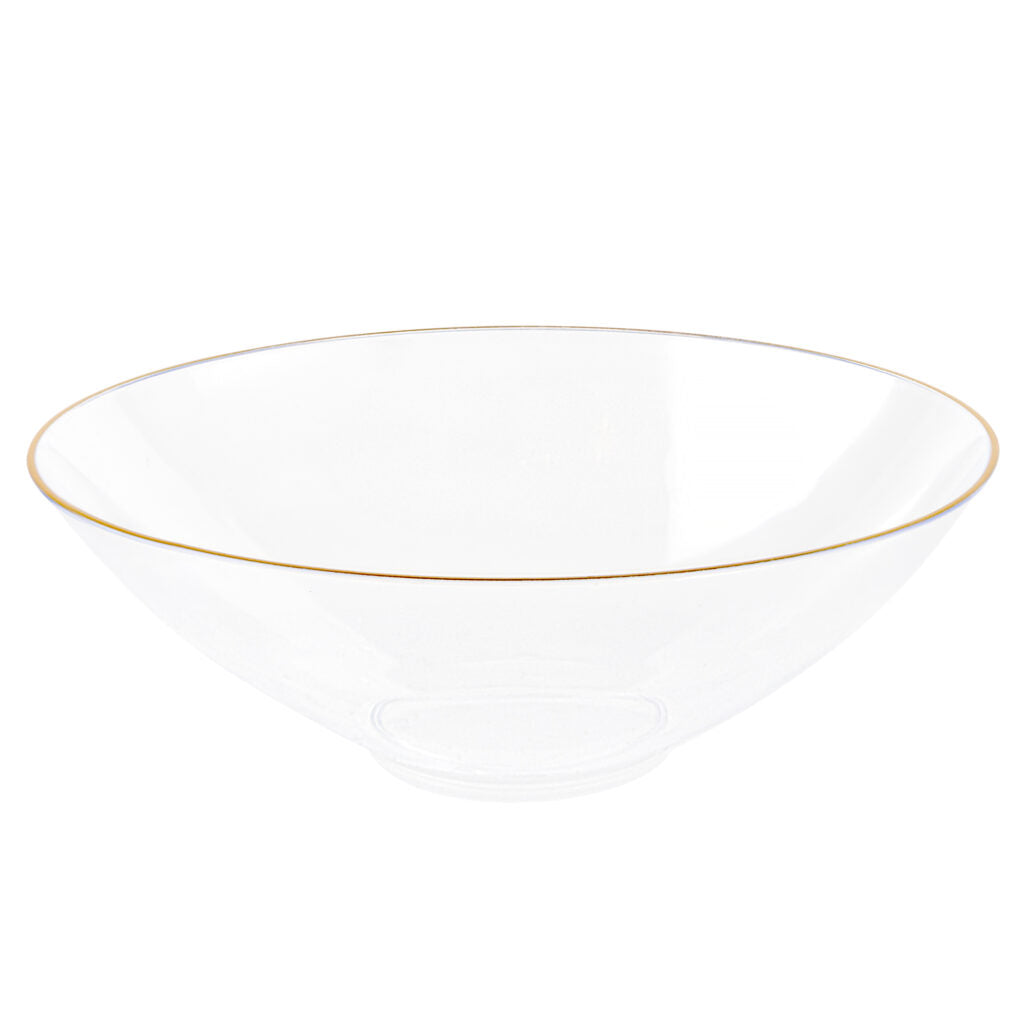 16 oz White with Gold Organic Plastic Soup Bowl