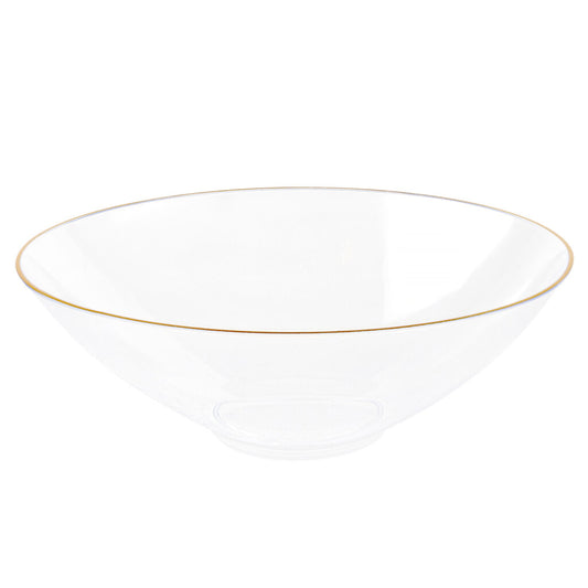 16 oz White with Gold Organic Plastic Soup Bowl