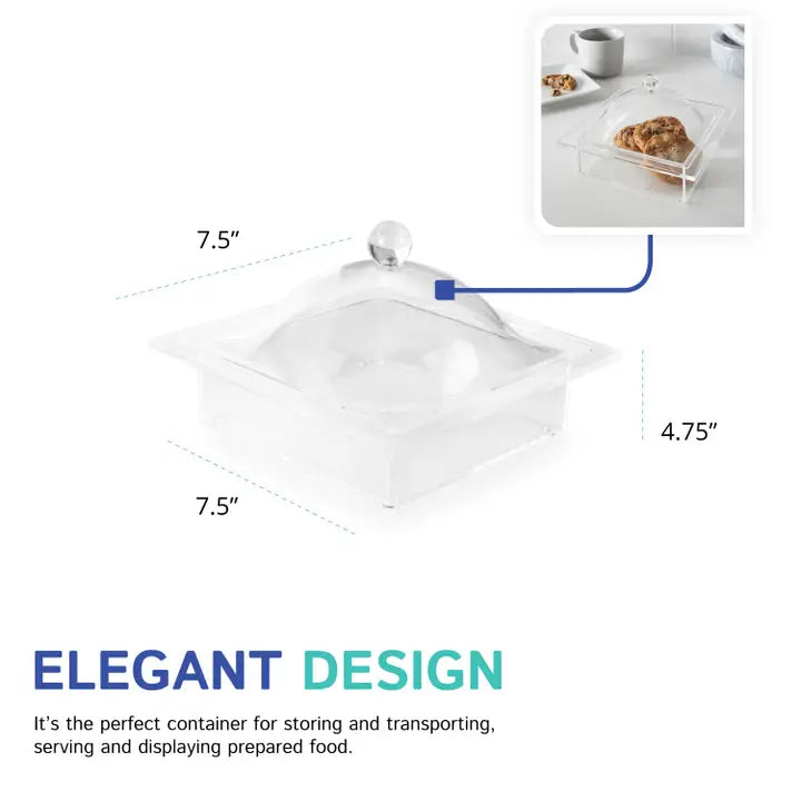 Clear Acrylic Square Tray w/ Cover