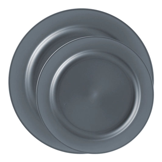 Matte Charcoal Gray Round Plastic Dinnerware Set