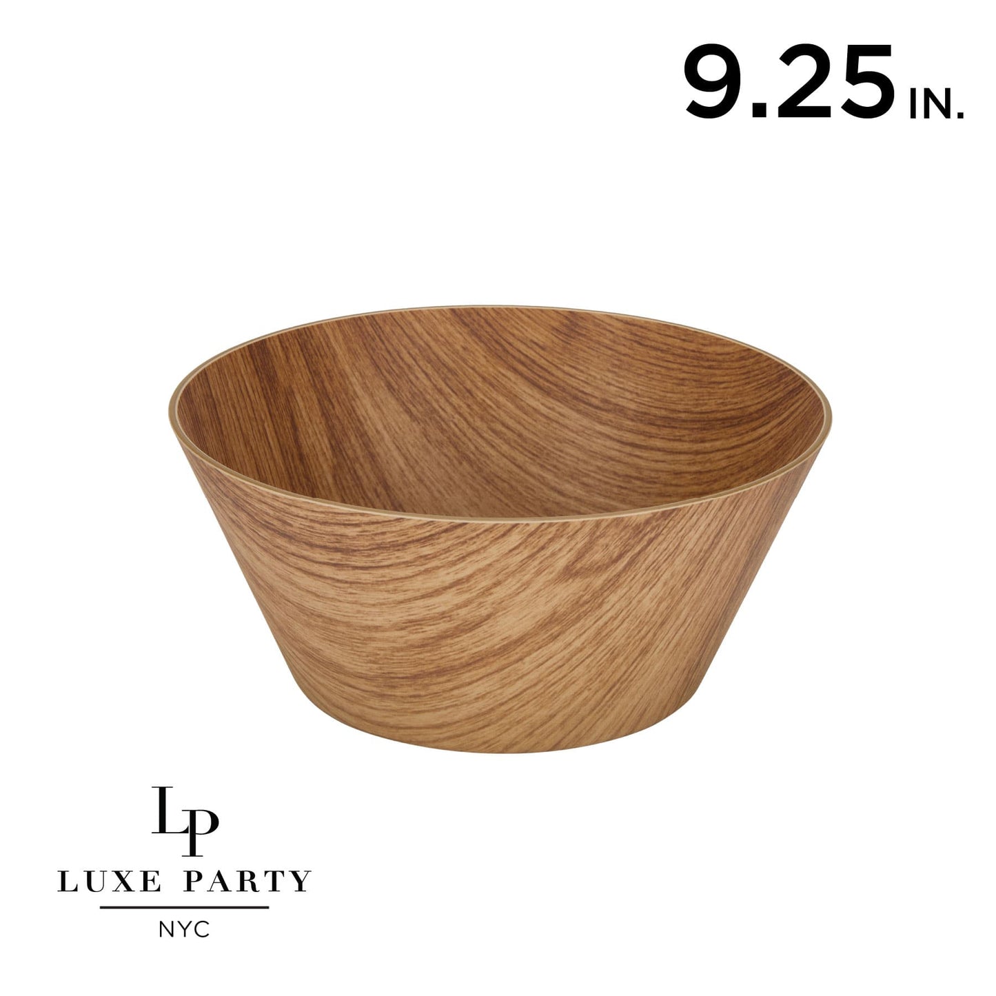 Round Tapered Hard Plastic Serving Bowl 9.25 Inch Reusable