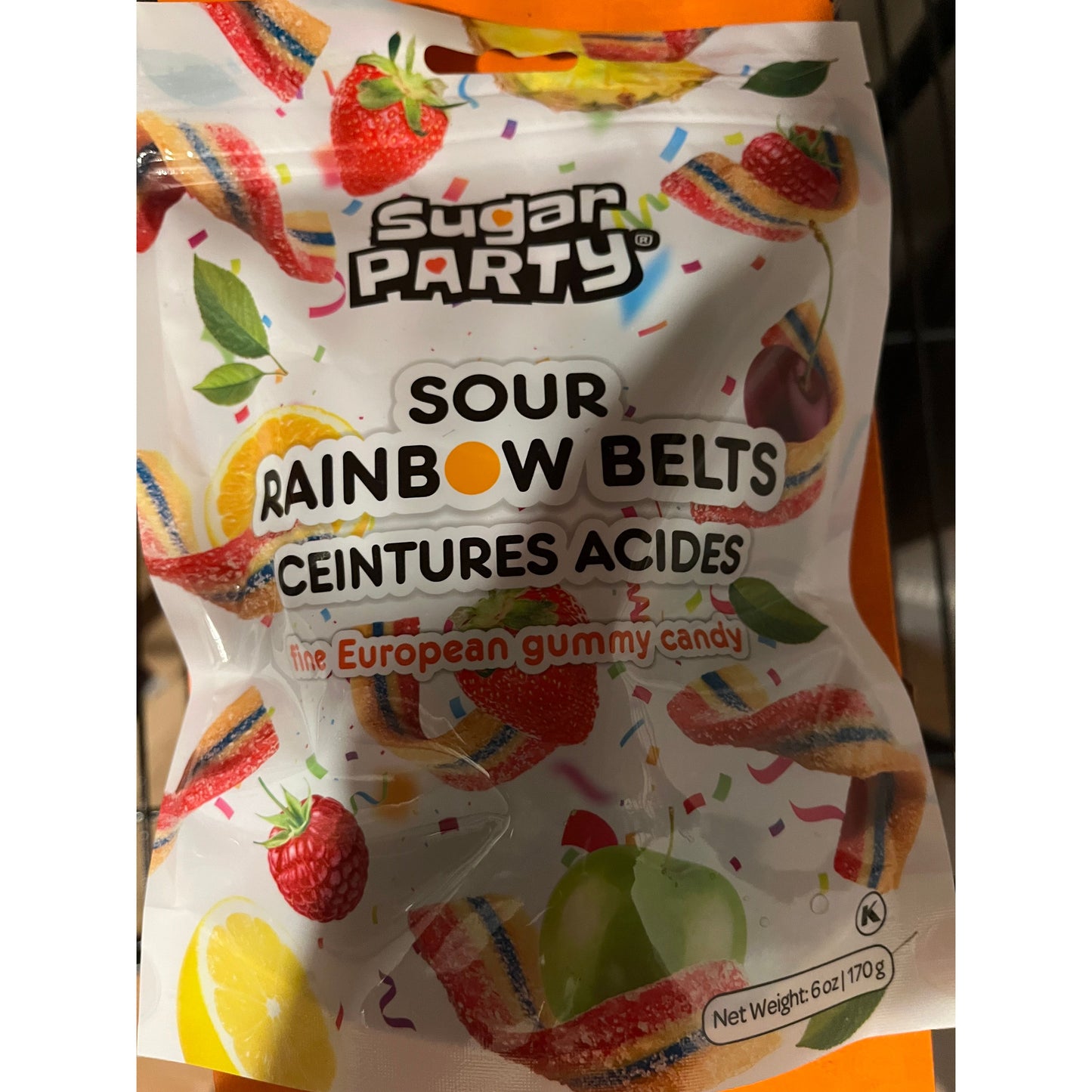 Sugar Party Rainbow Sour Belts (6 oz)