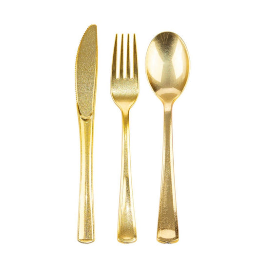 Sparkles Gold Cutlery Combo: (16F/8K/8S)