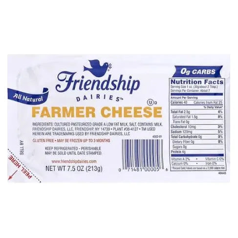 FRIENDSHIP FARMER CHEESE KFP -7.5oz