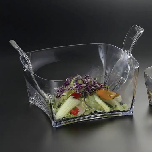 Clear Acrylic Square Large Salad Bowl