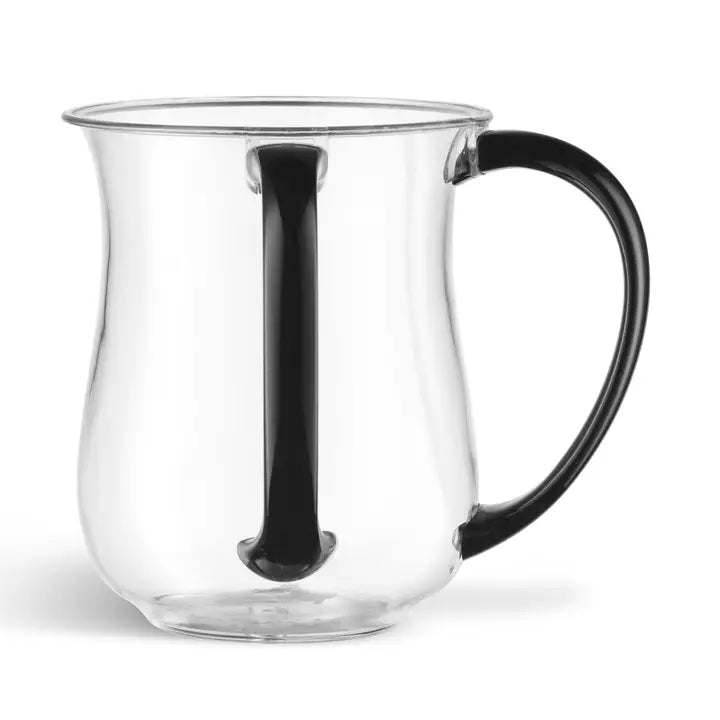 Acrylic Wash Cup Clear With Black Handles