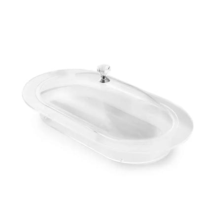 Acrylic Clear Oblong Tray w/ Cover