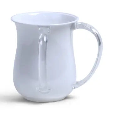 Acrylic Wash Cup White With Clear Handles